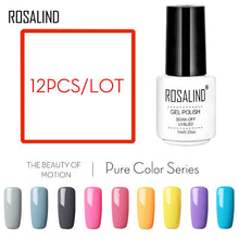 Load image into Gallery viewer, 12 unids/lote ROSALIND gel esmalte de uñas botella blanca 12 Color sólido para elegir capa superior UV un conjunto de barniz de gel conjunto para manicura