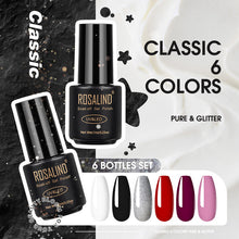Load image into Gallery viewer, ROSALIND Kit de esmalte de uñas de Gel todo para manicura 6 unids/set uñas arte diseño laca de Gel Soak Off Semi permanente UV Gel polaco Set