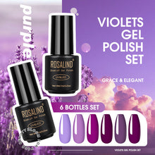 Load image into Gallery viewer, ROSALIND Kit de esmalte de uñas de Gel todo para manicura 6 unids/set uñas arte diseño laca de Gel Soak Off Semi permanente UV Gel polaco Set