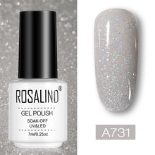Load image into Gallery viewer, ROSALIND conjunto de esmaltes de uñas de Gel para uñas manicura Semi permanente híbrido Base superior capa brillo resplandeciente esmalte de uñas