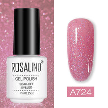 Load image into Gallery viewer, ROSALIND conjunto de esmaltes de uñas de Gel para uñas manicura Semi permanente híbrido Base superior capa brillo resplandeciente esmalte de uñas