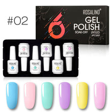Load image into Gallery viewer, ROSALIND juego de esmalte de uñas de 15ml necesita secador LED UV para el arte de uñas pintura UV Gel uñas polsih capa superior barnices de gel para remojar