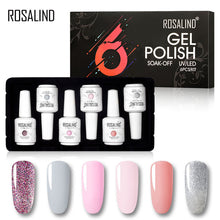 Load image into Gallery viewer, ROSALIND juego de esmalte de uñas de 15ml necesita secador LED UV para el arte de uñas pintura UV Gel uñas polsih capa superior barnices de gel para remojar