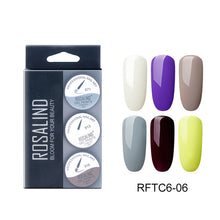 Load image into Gallery viewer, ROSALIND Gel polaco ojo de gato juego de barniz híbrido acrílico Kit de Arte de uñas 6 unids/set Vernis Semi permanente pintura UV esmalte de uñas de Gel
