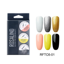 Load image into Gallery viewer, ROSALIND Gel polaco ojo de gato juego de barniz híbrido acrílico Kit de Arte de uñas 6 unids/set Vernis Semi permanente pintura UV esmalte de uñas de Gel
