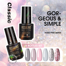 Load image into Gallery viewer, ROSALIND Kit de esmalte de uñas de Gel todo para manicura 6 unids/set uñas arte diseño laca de Gel Soak Off Semi permanente UV Gel polaco Set
