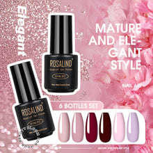 Load image into Gallery viewer, ROSALIND Kit de esmalte de uñas de Gel todo para manicura 6 unids/set uñas arte diseño laca de Gel Soak Off Semi permanente UV Gel polaco Set
