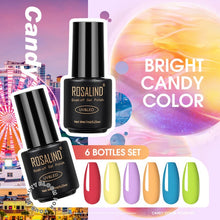 Load image into Gallery viewer, ROSALIND Kit de esmalte de uñas de Gel todo para manicura 6 unids/set uñas arte diseño laca de Gel Soak Off Semi permanente UV Gel polaco Set
