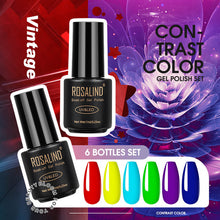 Load image into Gallery viewer, ROSALIND Kit de esmalte de uñas de Gel todo para manicura 6 unids/set uñas arte diseño laca de Gel Soak Off Semi permanente UV Gel polaco Set
