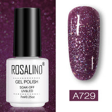 Load image into Gallery viewer, ROSALIND conjunto de esmaltes de uñas de Gel para uñas manicura Semi permanente híbrido Base superior capa brillo resplandeciente esmalte de uñas
