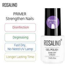 Load image into Gallery viewer, ROSALIND conjunto de esmaltes de uñas de Gel para uñas manicura Semi permanente híbrido Base superior capa brillo resplandeciente esmalte de uñas
