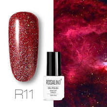 Load image into Gallery viewer, ROSALIND conjunto de esmaltes de uñas de Gel para uñas manicura Semi permanente híbrido Base superior capa brillo resplandeciente esmalte de uñas
