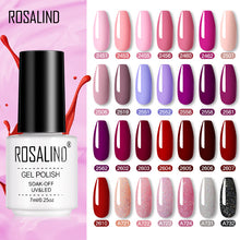 Load image into Gallery viewer, ROSALIND conjunto de esmaltes de uñas de Gel para uñas manicura Semi permanente híbrido Base superior capa brillo resplandeciente esmalte de uñas
