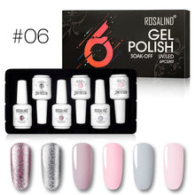 Load image into Gallery viewer, ROSALIND juego de esmalte de uñas de 15ml necesita secador LED UV para el arte de uñas pintura UV Gel uñas polsih capa superior barnices de gel para remojar
