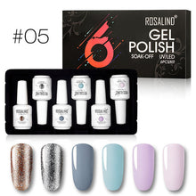 Load image into Gallery viewer, ROSALIND juego de esmalte de uñas de 15ml necesita secador LED UV para el arte de uñas pintura UV Gel uñas polsih capa superior barnices de gel para remojar
